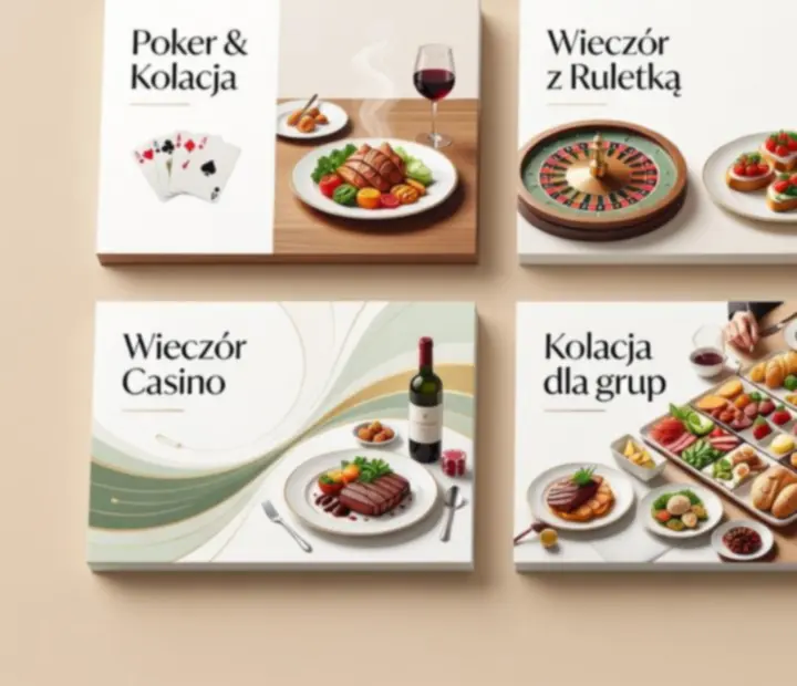 Stół z kartami do gry i daniami z grilla podczas wieczoru pokerowego